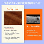 Full Shine Copper Clip in Hair Extensions Human Hair 22 Inch Copper Hair Extensions Clip ins for Women 7 Pcs 120 G