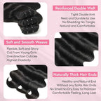 Clip in Hair Extensions Real Human Hair Body Wave 1 Jet Black Clip in 100% Brazilian Remy Human Hair Extensions 8pcs Per Set with 18 Clips Double Weft 22 Inch 110g/3.6oz