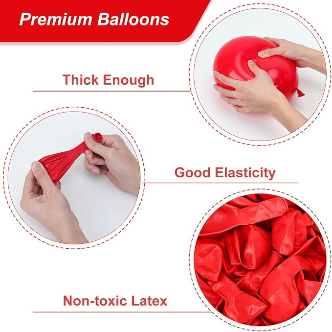 RUBFAC Red Balloons 120pcs 12 Inch, 2026 International Football Game Decor - Image 3