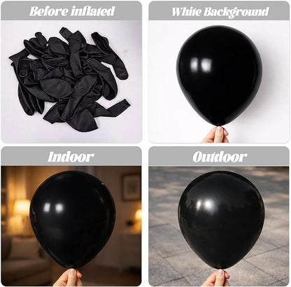 Voircoloria 90pcs Black Balloons Garland Arch Kit, 18 12 10 5 Inch | - Image 3