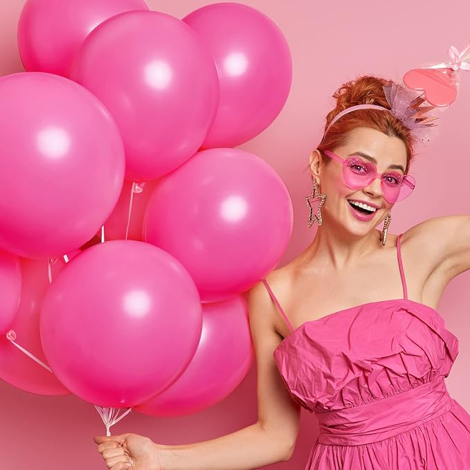 RUBFAC Pink Balloon Arch Kit Different Sizes Hot Pink Balloons 129pcs | Garland - Image 4