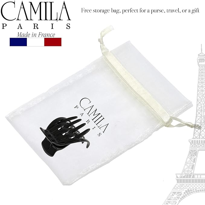 Camila Paris CP3538 French Hair Clip for Women, Hair Side Clips, 2.5 Inch Girls Hair Claw Clips Jaw Fashion Durable Styling Hair Accessories for Women, Strong Hold No Slip Grip, Made in France