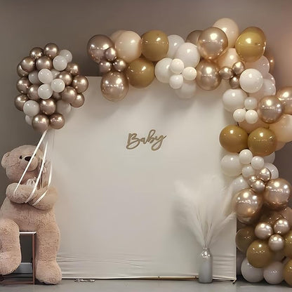 Brown Gold Balloons, Nude White Sand White Cream Coffee Balloon - Image 7