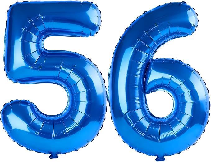 40 Inch Number 56 Balloons for 56th Birthday Party Decorations, 0-100 Dark Blue by FOBELEC
