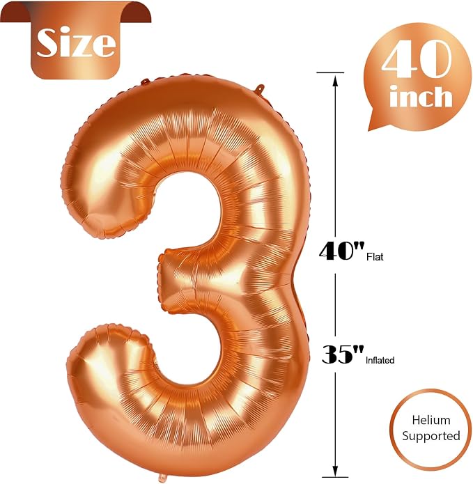 Orange 3 Balloon - Image 5