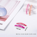 16 PCS Snap Hair Clips Metal Barrettes for Women Non Slip Barrettes for Thick and Thin Fine Hair,Bright Multiple Red,2.36 x 0.43 Inches.