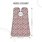 Stretchable Beard Cape, Non-Stick Hair Catcher for Trimming, Waterproof Grooming Apron, Cheetah Leopard Print Floral Pink