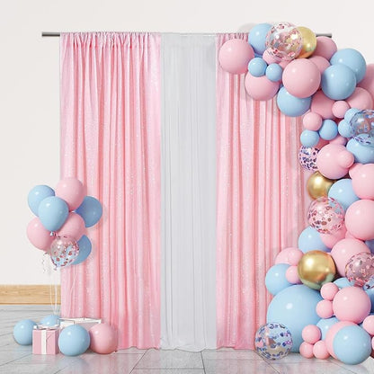 PartyDelight Pink Sequin Backdrop Curtains 2x8ft 2 Panels | Sparkly 3mm sequins - Image 5