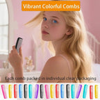 Hair Combs Bulk, 50pcs Individually Wrapped, Colorful Pocket Hair Comb Set Fine Tooth Dressing for Women/Men, Travel, Hotel, Airbnb, Operation Christmas Child Shoeboxes, Homeless, Shelter, Charity