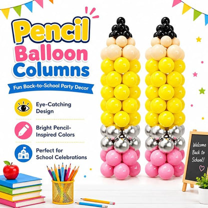 163Pcs Back to School Pencil Balloons | 12Inch Pencil Colorful Balloon DIY Arch - Image 3