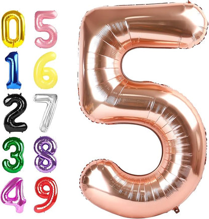 Number Balloons 40 Inch Rose Gold 4 Balloon by Argthjy