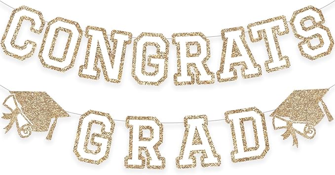 Congrats Grad Banner Graduation Party Banner Decoration Hanging Garland High by Unknown