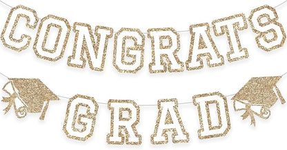 Congrats Grad Banner Graduation Party Banner Decoration Hanging Garland High by Unknown