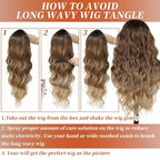 13x4 Synthetic Lace Front Wigs Pre Plucked Honey Blonde with Black 26 Inch Long Wavy 100% Futura Premium 13x4 HD Lace Wigs For Black Women Ready to Wear Daily Party Use