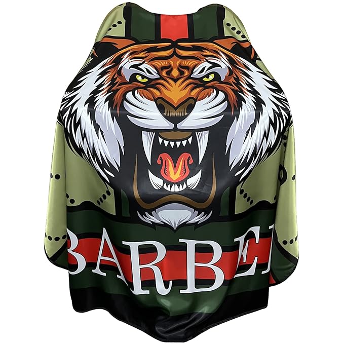 Barber Capes Hair Cutting Capes Salon Stylist Capes with Snaps Waterproof Professional Large Barber Hairdresser Gown Cape- 63”× 56”(TIGER)