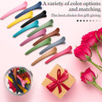 Geosar 24 Pcs Hair Sectioning Clips, Duck Billed Accessories for Styling, Plastic Hair Clips with Container, 2.95 Inch, Colorful, for Women(Colorful)