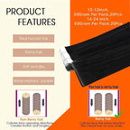 Full Shine Injected Tape ins Human Hair Extensions 16Inch Color 1 Jet Black Tape in Hair Extensions 40Gram 20PcsMachine Remy Skin Weft Seamless for Women Add Volume
