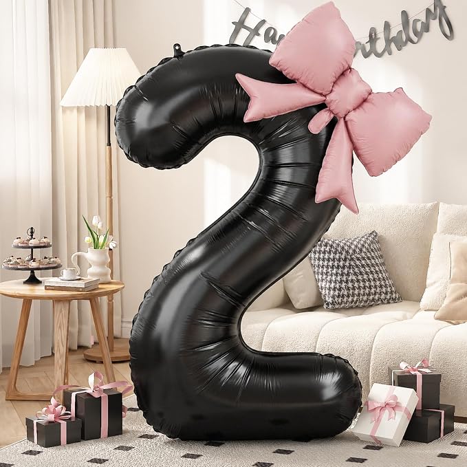 40 Inch Black Number 2 Balloon by KYGNE