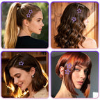 64 Pcs Metal Snap Hair Clips for Women,Small Snap Barrettes for Women Girls Thick Fine Hair (Purple)