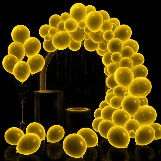 100 Pcs UV Neon Yellow Balloons 12 inch Neon Party Supplies, Glow in the Dark by GYIPFIPA
