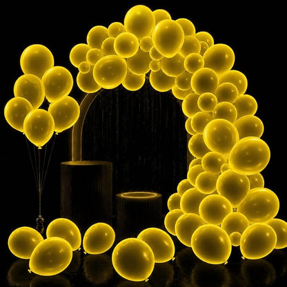 100 Pcs UV Neon Yellow Balloons 12 inch Neon Party Supplies, Glow in the Dark by GYIPFIPA