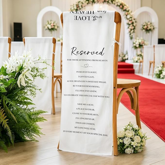 Reserved Memorial Wedding Chair Sign In Loving Memory Wedding Chair Sign by AASRR