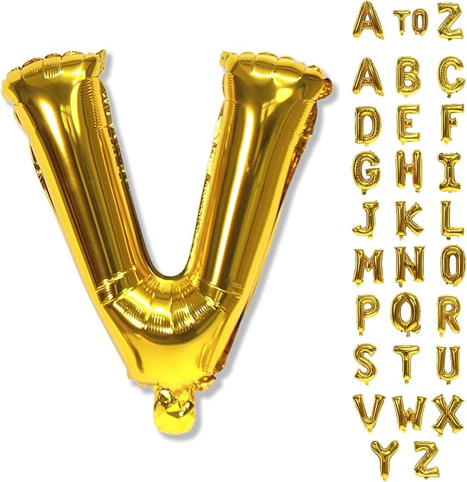 Gold Alphabet Balloons, 40 Inch Custom Name Balloons, Self Inflating Helium by Lingqiang