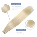 COOKAYU Invisible Tape in Human Hair Extensions, Injected Tape in Hair Platinum Blonde 45g 20pcs 20Inch Seamless Extensions Straight Invisi Edge Tape ins