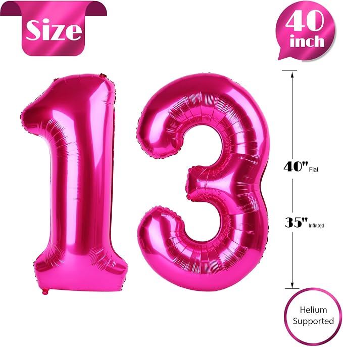 Hot Pink 13 Balloon - Image 5
