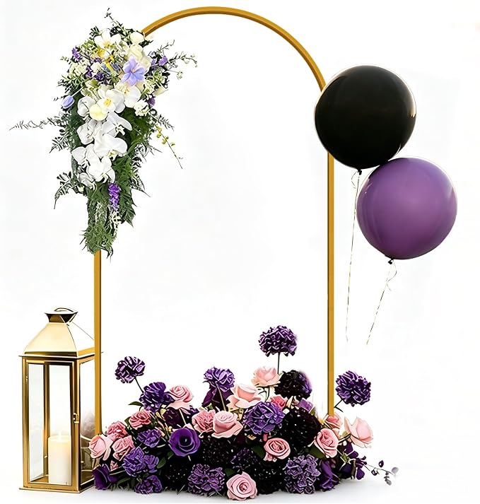 Hemmotop 6FT Arch Backdrop Stand Gold | Metal, Ground Stakes by Hemmotop