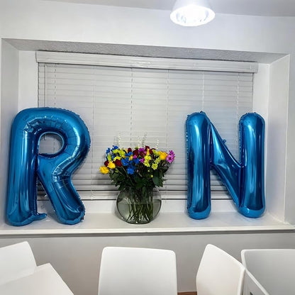 Letter X Balloon 40 Inch Blue, Giant Alphabet Foil Balloon, Big Mylar Party - Image 4