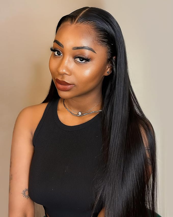 13x6 Lace Front Wigs Human Hair 180 Density Straight Transparent Lace Front Wigs Human Hair Pre Plucked Wigs for Women Glueless Wigs No Synthetic Blend Triple Lifespan 3X 30inch