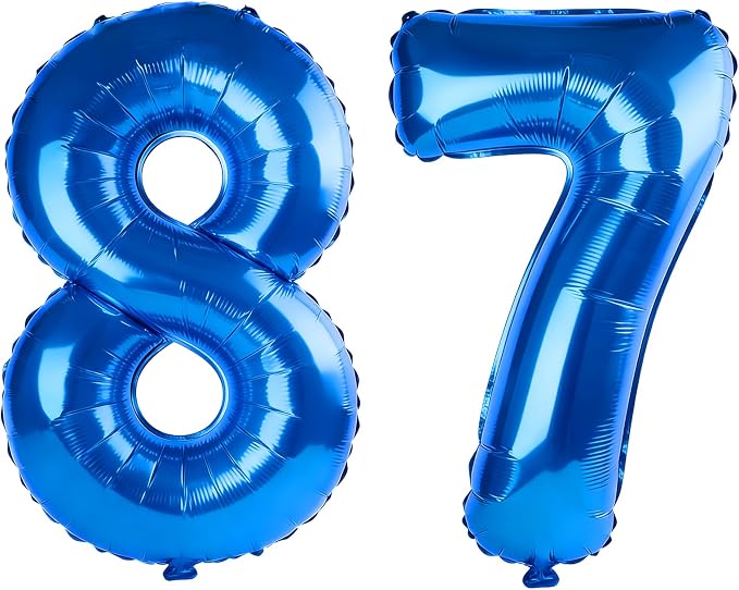 40 Inch Number 87 Balloons for 87th Birthday Party Decorations, 0-100 Dark Blue by FOBELEC