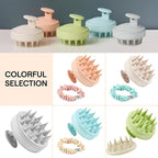 Silicone Scalp Scrubber for Dandruff – Serum, Balm, & Hair Oil Applicator – Scalp Massager Hair Growth for Men, Women – Shampoo Massager Brush or Head Scratcher – Alternative to Shower Comb – Beige