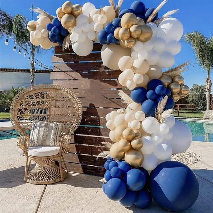 Voircoloria 130pcs Navy Blue Balloons Garland Arch Kit, 18 12 10 5 Inch | - Image 5