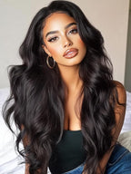 KLAIYI HD Real Scalp Wig 13x4 Lace Frontal Human Hair Wig Loose Body Wave with Face Framing Curtain Bangs Pre Everything Glueless 3S Wear and Go Precut Lace Pre Plucked Pre Bleached 180%Density 26Inch