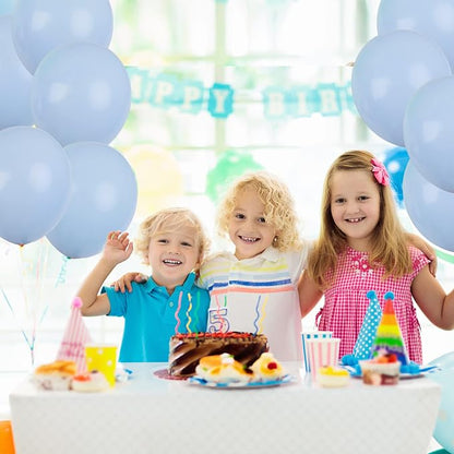 RUBFAC Blue Balloons 129pcs, Pastel Light Blue Balloon Different Sizes 18 12 10 - Image 5