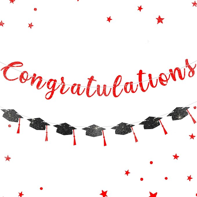 2026 Graduation Banners Party Decorations, Glitter Congratulations by Unknown