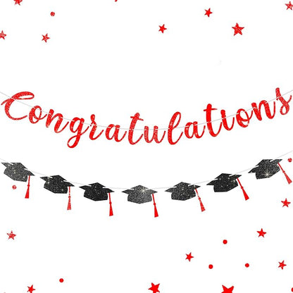 2026 Graduation Banners Party Decorations, Glitter Congratulations by Unknown