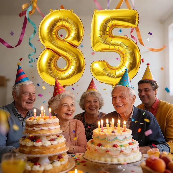 40 Inch Number 85 Balloons for 85th Birthday Party Decorations, 0-100 Gold - Image 2