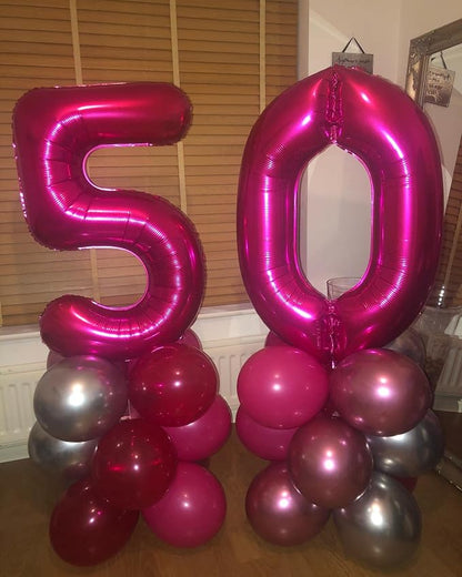 40 Inch Hot Pink 40 Number Balloons Giant Jumbo Huge 40 Foil Mylar Helium - Image 4