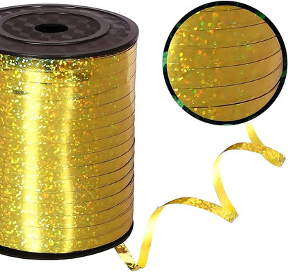 500 Yard Gold Curling Ribbon Beautiful Metallic Crimped Ribbon-Balloon Ribbons - Image 2