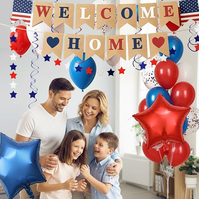 Welcome Home Decorations, Pre-Strung Welcome Home Banner & Balloons Kit - Image 5