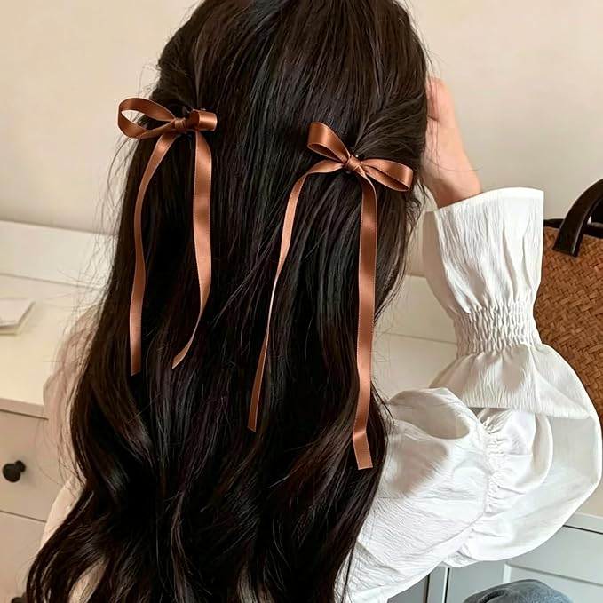 NEBURORA 50 Pcs Brown Bows for Cake Decoration Party Ribbon Bowknots | Pastel - Image 4