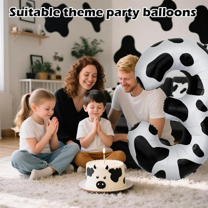 40 Inch Cow Print Number 3 Balloons, Birthday Party Aluminum Foil Balloon - Image 4