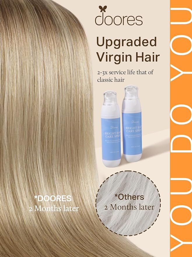 DOORES Hair Extensions Tape in Real Human Hair, Balayage Medium Copper to Sandy Blonde 20 Inch 50g 20pcs, Tape in Extensions Straight Skin Weft Natural Human Thick Ends