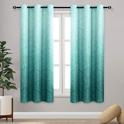 DWCN Teal Ombre Curtains for Bedroom by DWCN