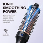 Wavytalk Thermal Brush, Blowout Boost 1.5 inch Heated Round Brush for Blowout Look, Negative Ion Technology, Ceramic Tourmaline, 5 Temperature Settings, Dual Voltage, Purple, Less Damage