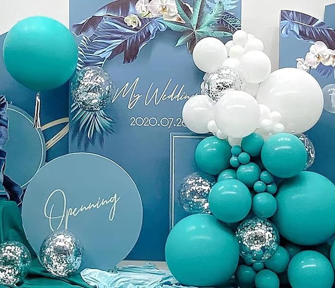 12 Inch Teal Blue Balloons, Baby Shower, Graduate Party Decorations - Image 3