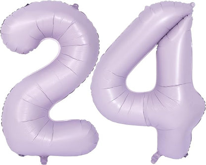 40 In Matte Purple Number Balloons Helium Foil Mylar Balloon Digital 24 | by Exquisitehighqualitypartydecorationstomeetyoureveryneed%EF%BC%81